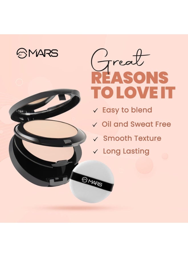 MARS Wonder 2 In 1 Compact With Mirror And Powder Puff | Natural|Oil And Sweat Control | Long Lasting Compact Powder For All Type of Skin (16 Gram) (Shade-03), Beige - Image 4